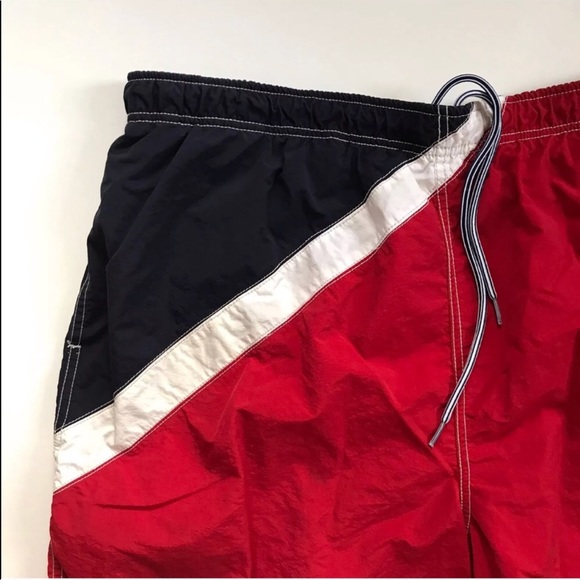 Vintage Nautica Swim Trunks Red White Blue - Picture 2 of 8